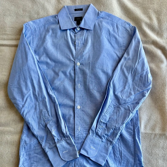 J. Crew Ludlow spread-collar dress shirt in end-on-end blue - Picture 1 of 5